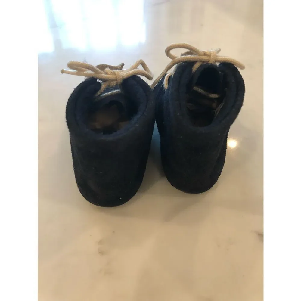 Cuquito Navy Suede Lace Up Baby Shoes, size 2, 3-6 months - Picture 3 of 6